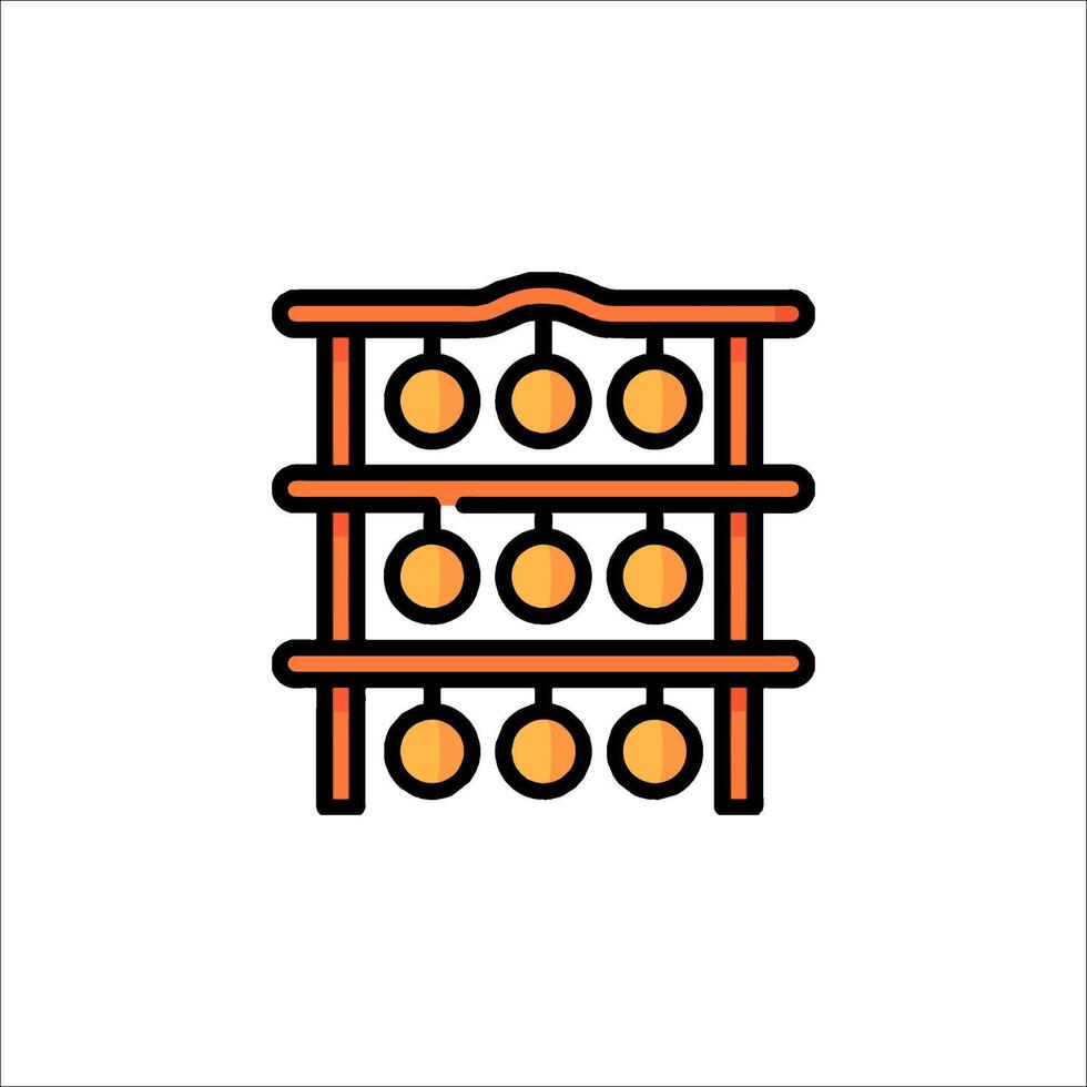 Orange and yellow fruit icon on white background vector