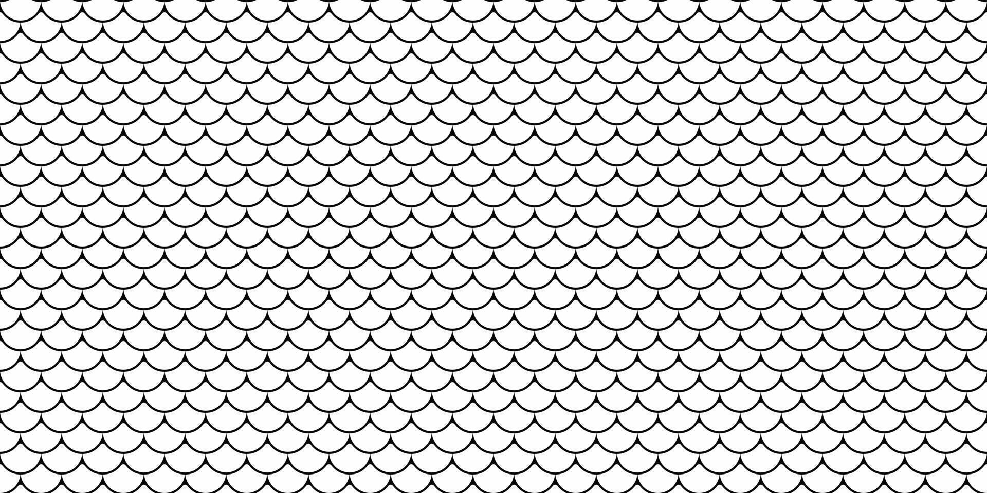 Abstract seamless pattern of overlapping scales. Elegant, minimalist black and white design perfect for textile prints, website backgrounds, or decorative elements. vector