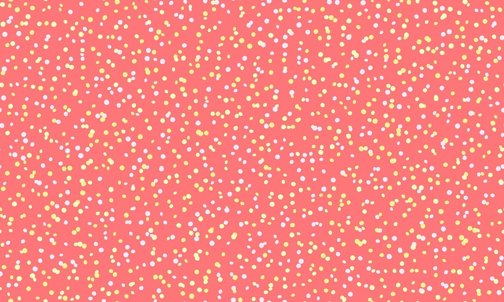 Vibrant coral background with scattered pastel confetti. Perfect for celebratory designs, adding a playful touch to websites, invitations, or textile patterns. vector