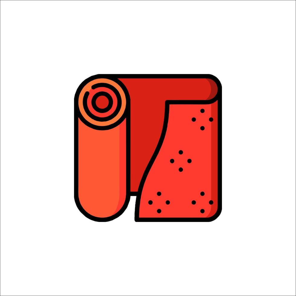 A red roll of toilet paper icon vector