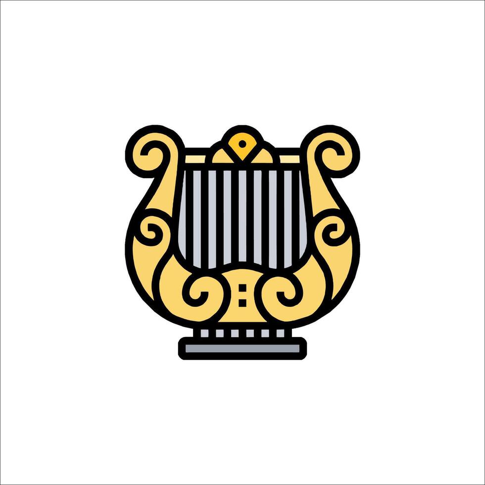A golden musical instrument icon on a white background vector