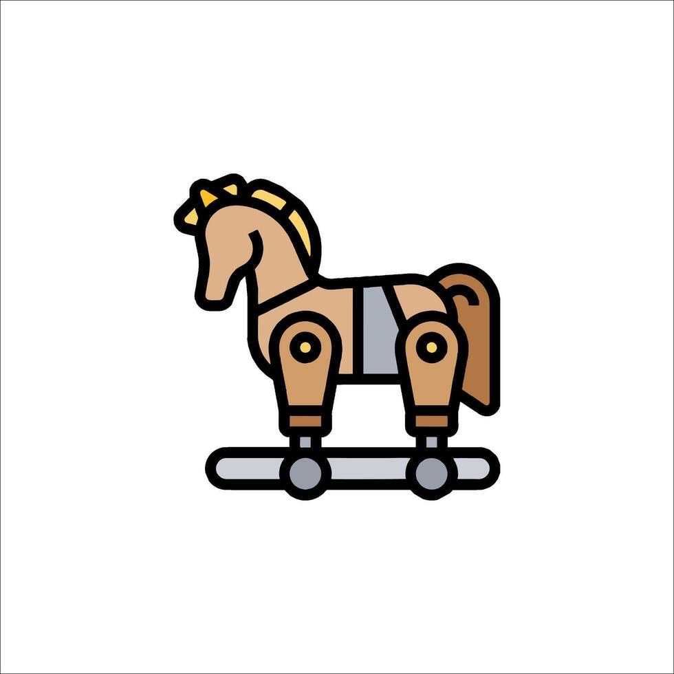 A horse on a toy car icon vector