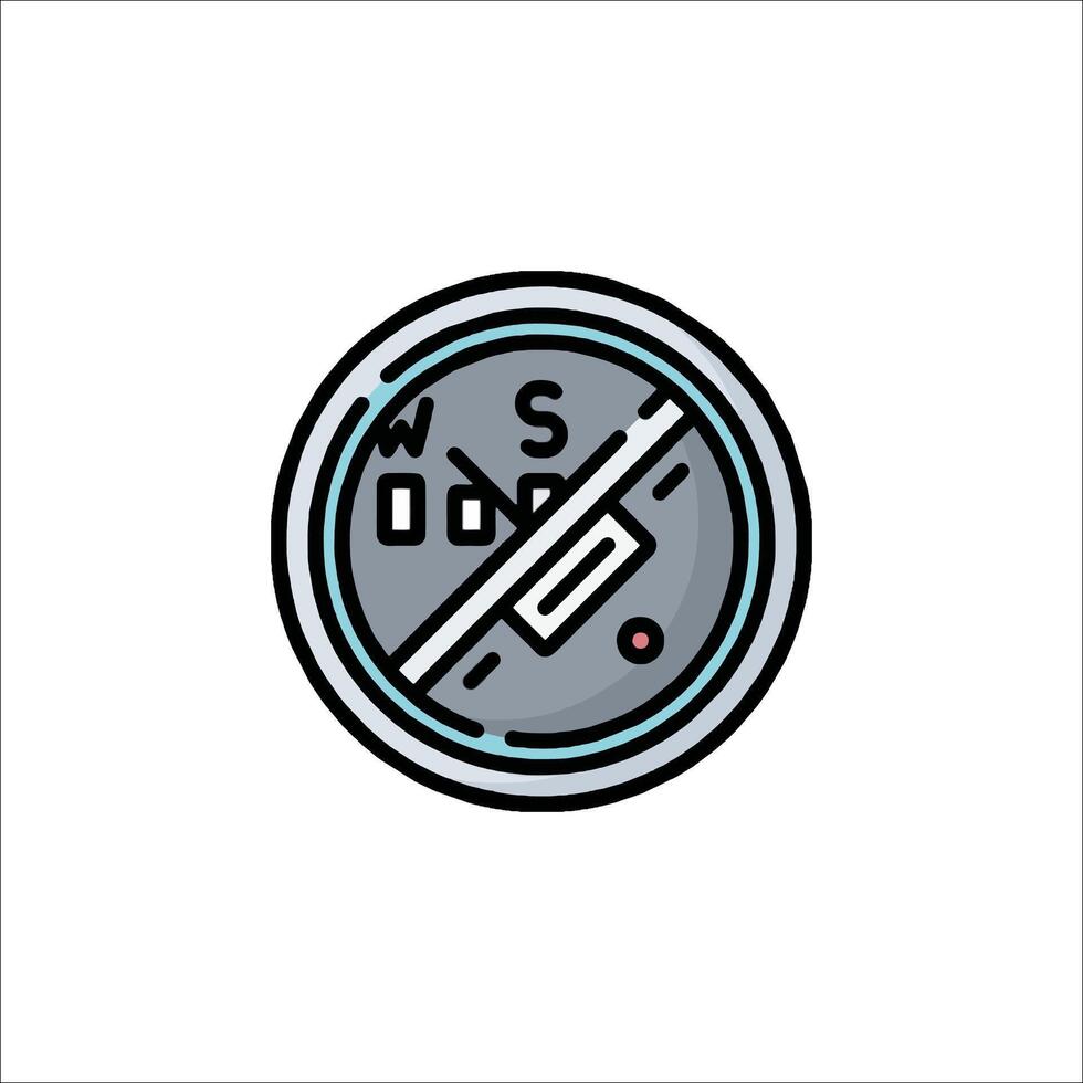 A round icon with a traffic light on it vector