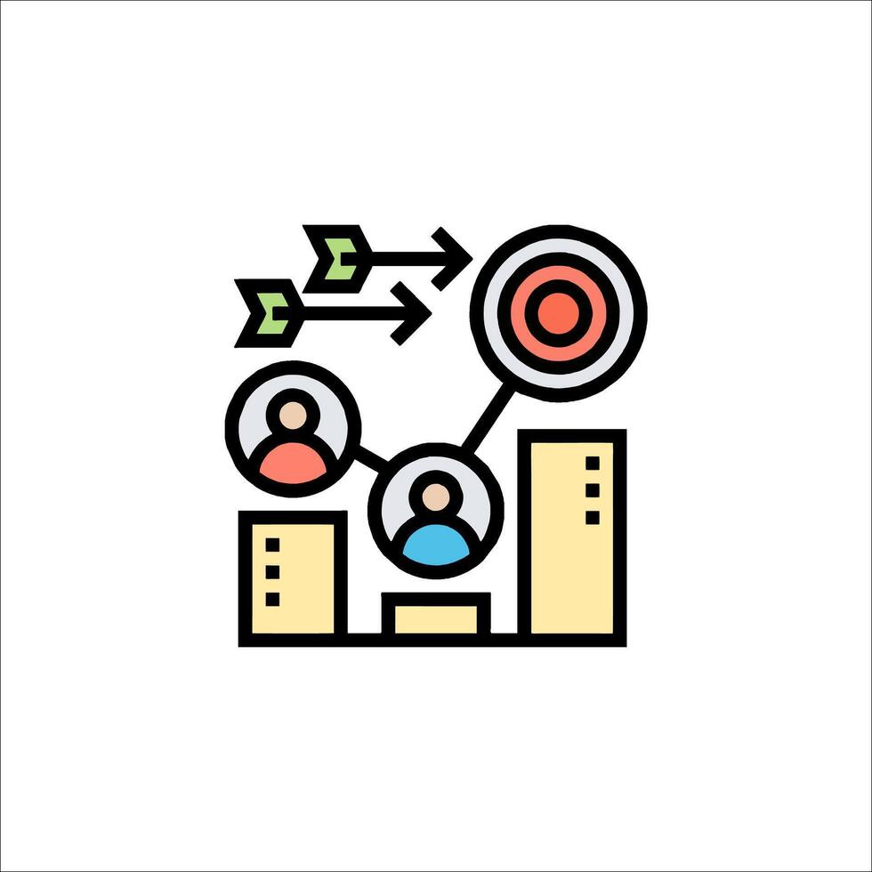 A business icon with people and arrows vector