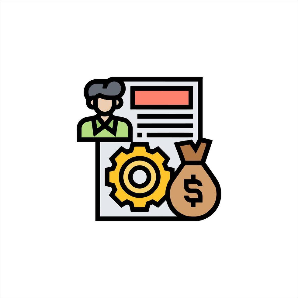 A man with a bag of money and a document vector