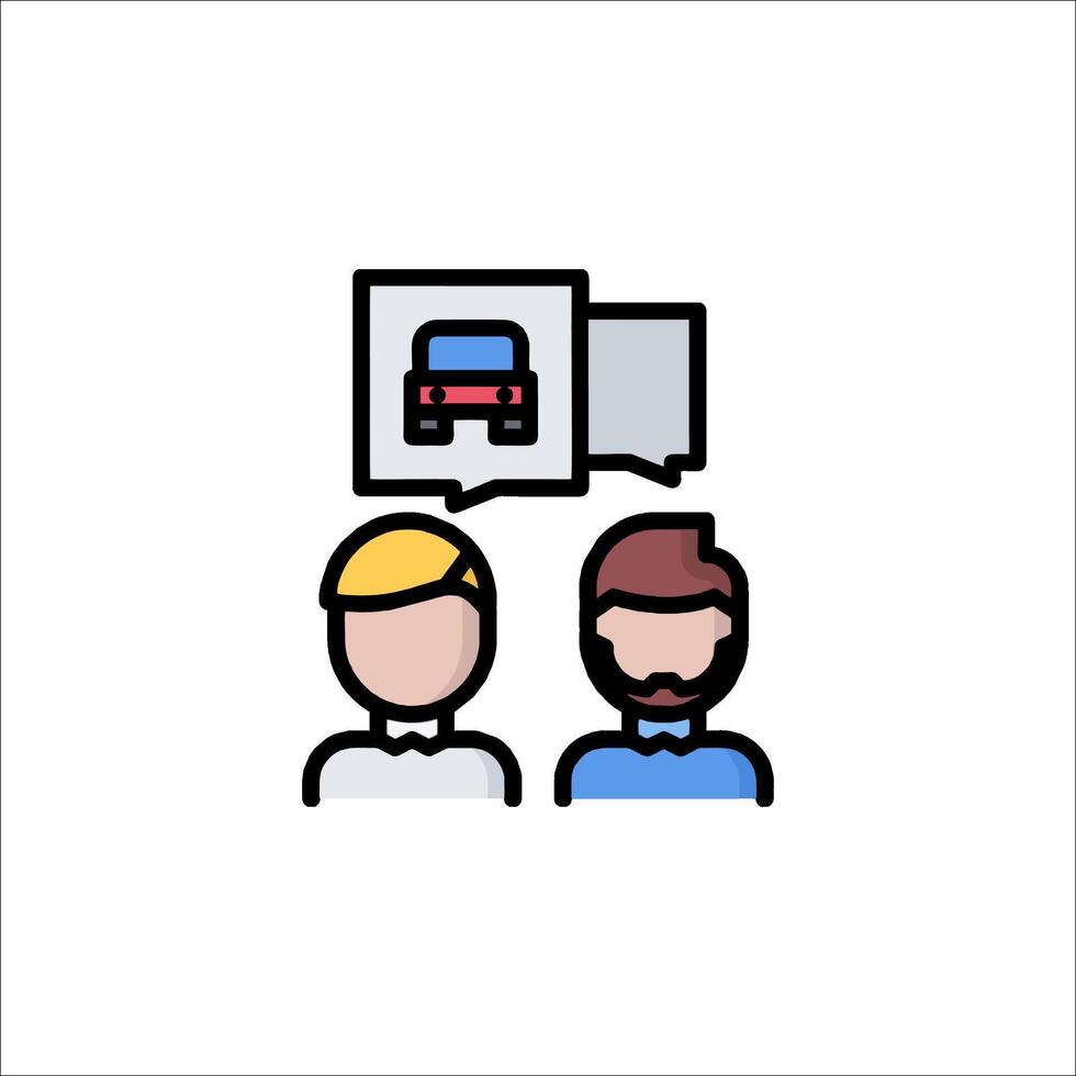 Two people are talking to each other in a car vector
