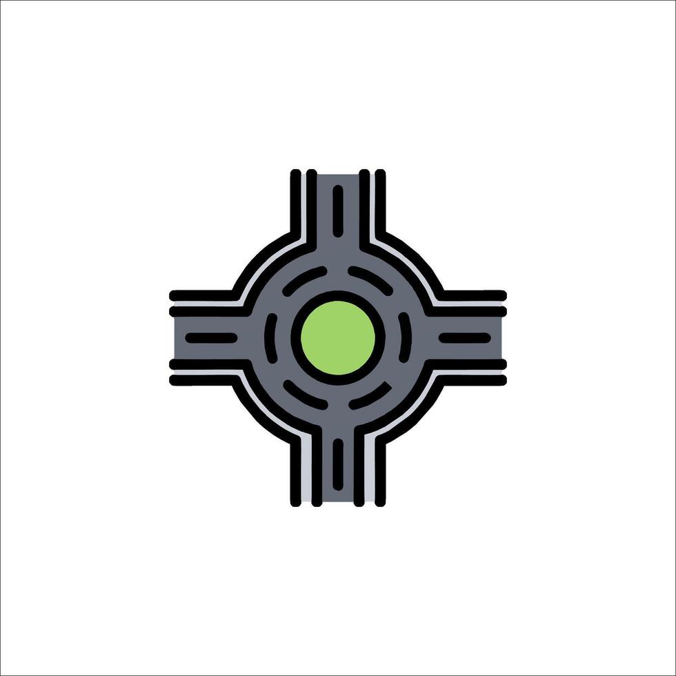 A green cross with a circle in the middle vector