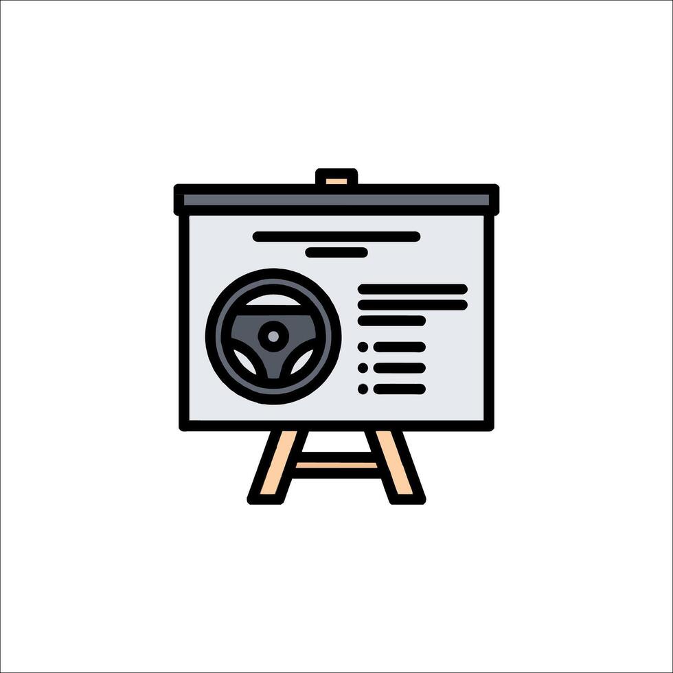 A presentation board with a steering wheel on it vector