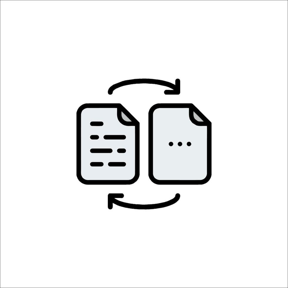 A document icon with a paper document and a paper clip vector