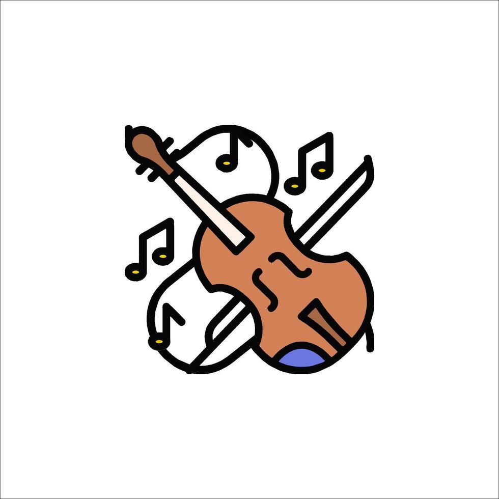 A violin and music notes icon vector