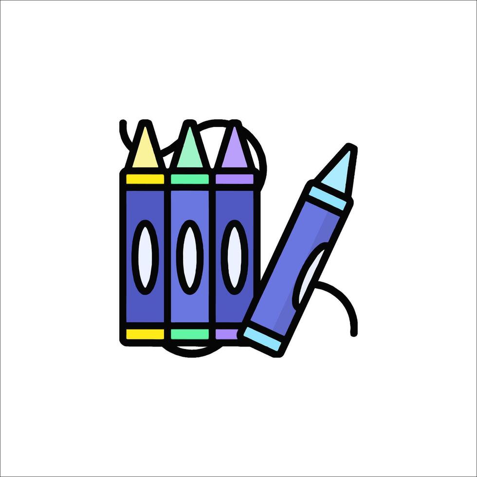 Color crayons icon illustration vector