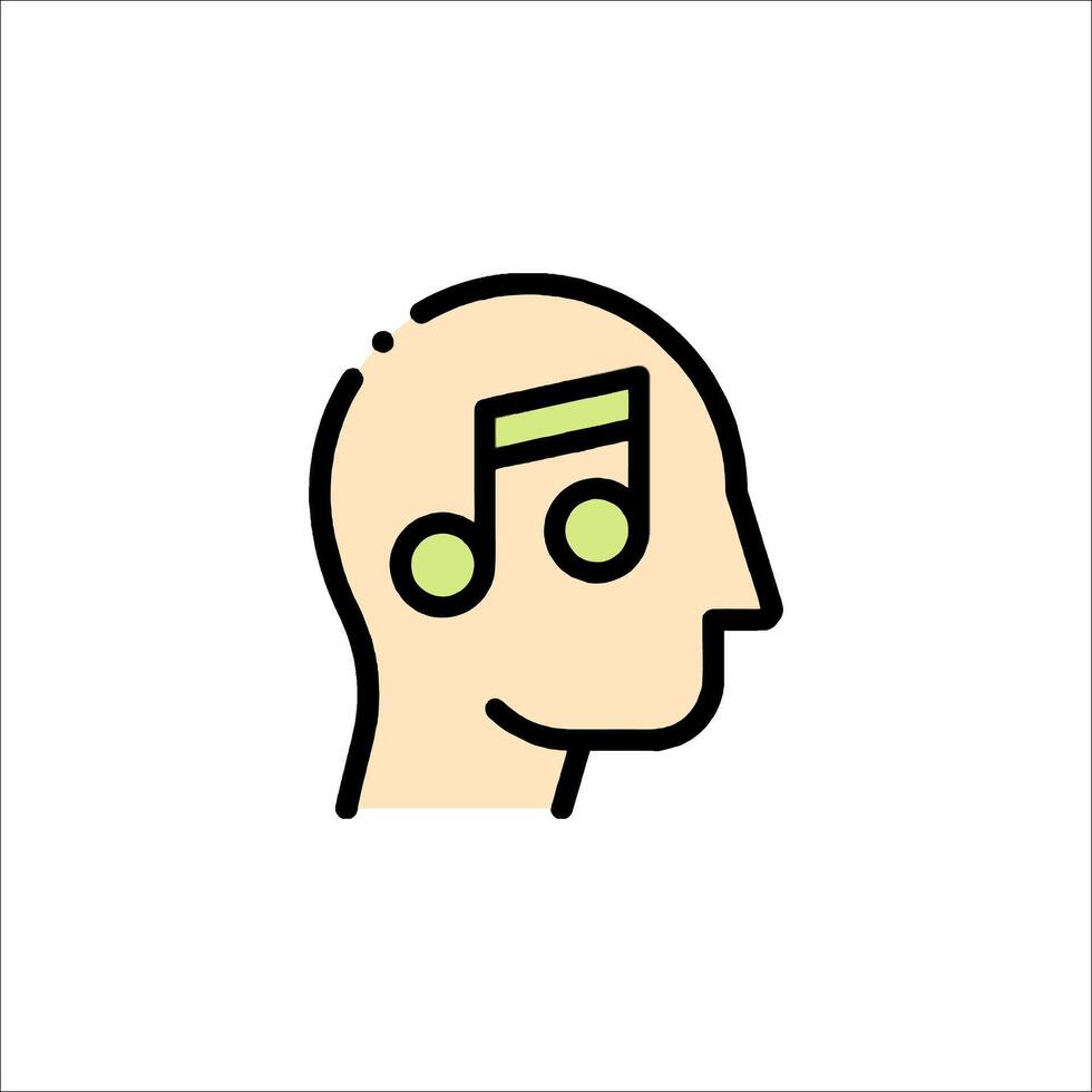 A person's head with music notes in it vector