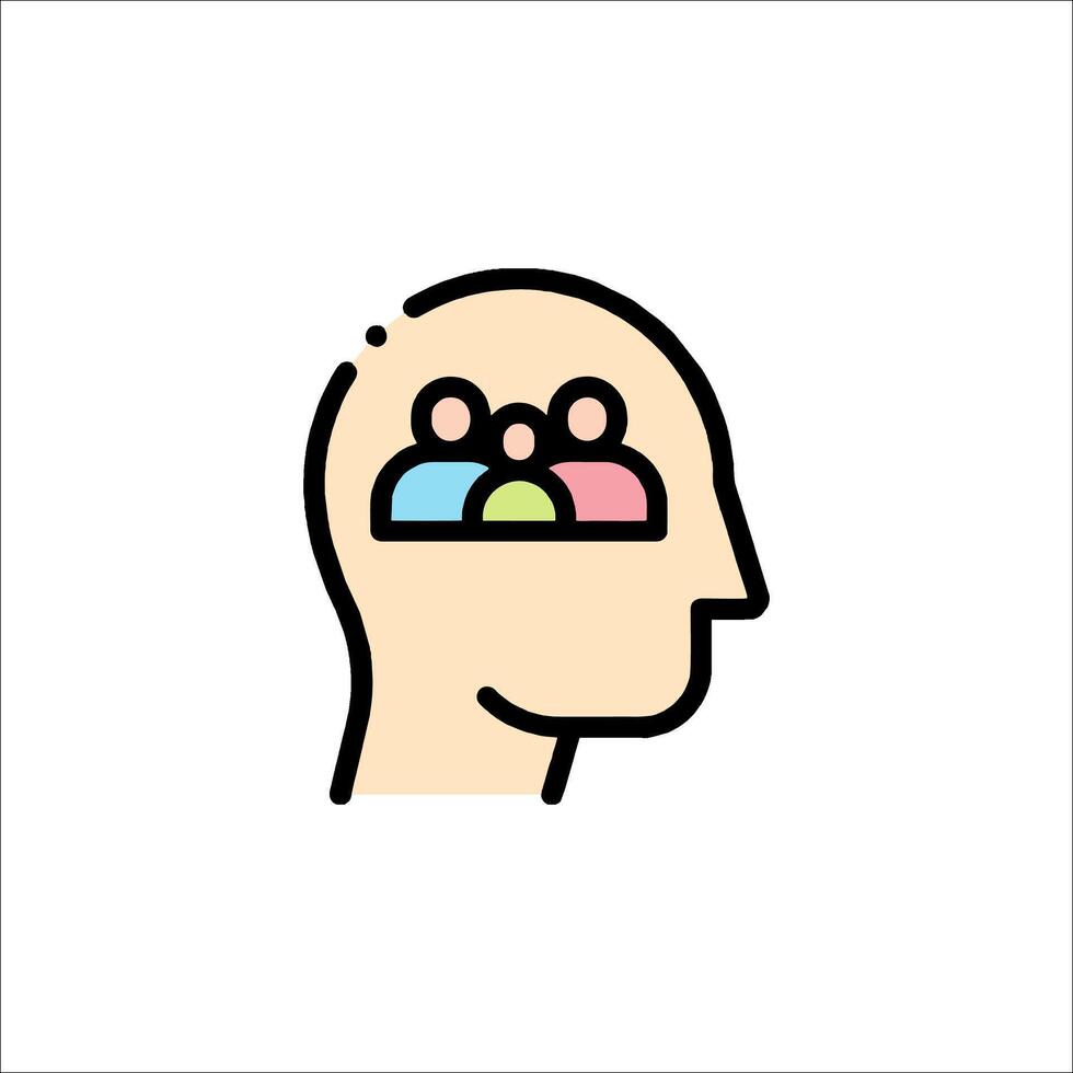 A person's head with people inside it vector