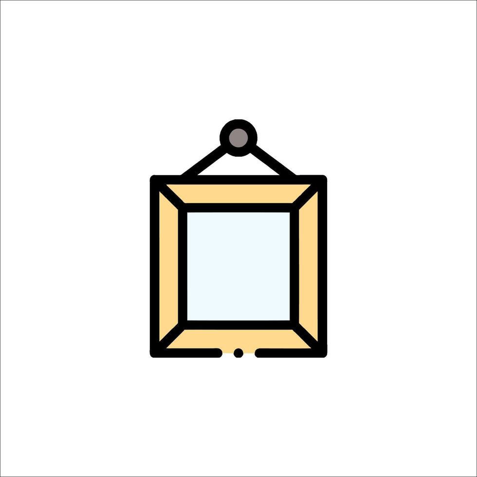 A square frame with a mirror inside it vector
