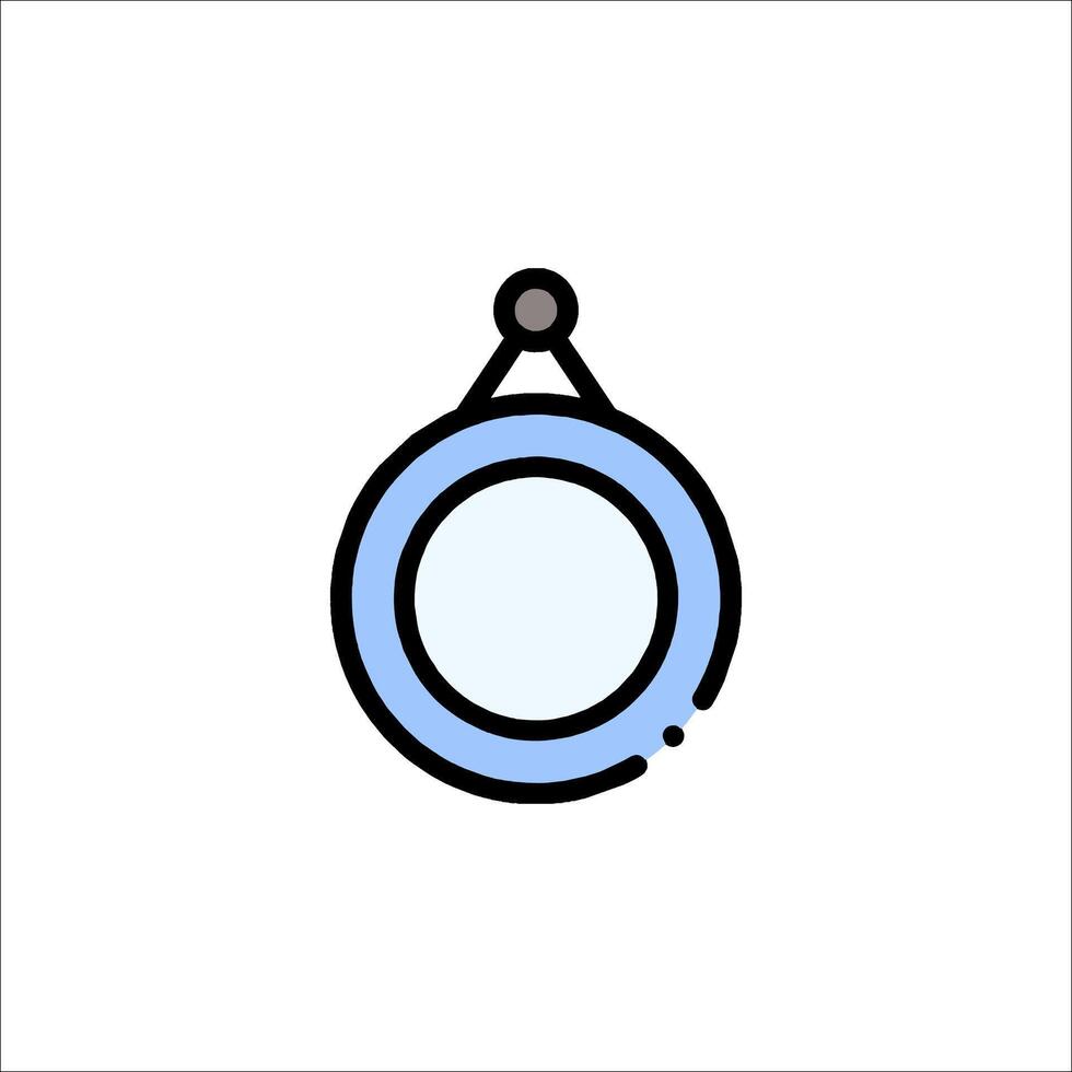 A blue and white circle with a black line on it vector