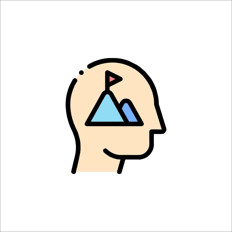 A person's head with a mountain in the background vector