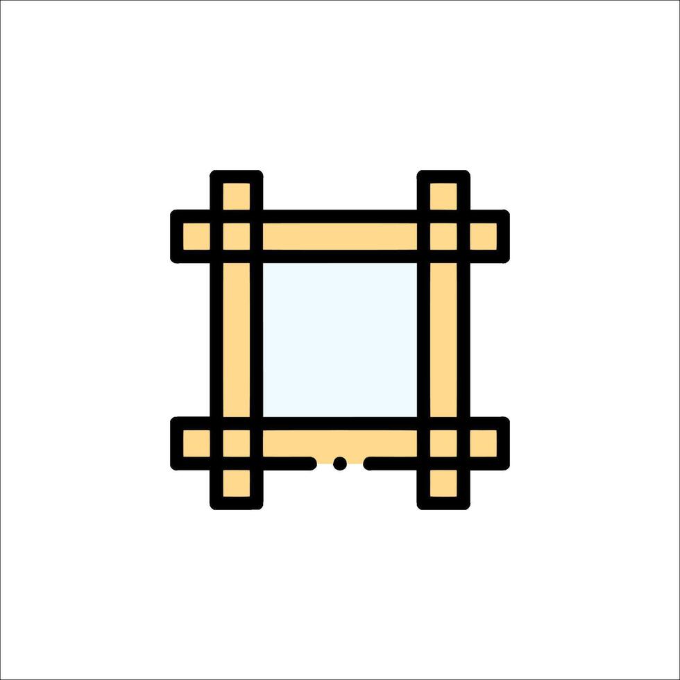 A wooden frame with a square shape on it vector