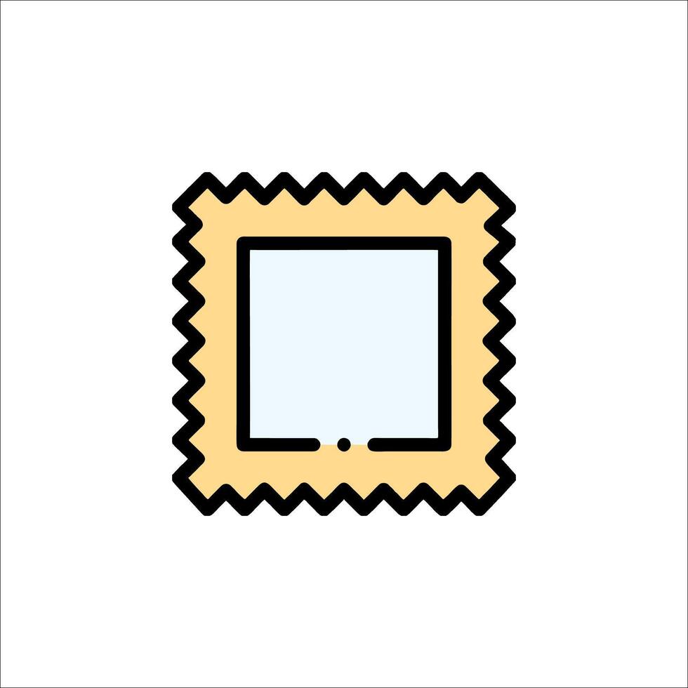 A stamp with a square frame icon vector