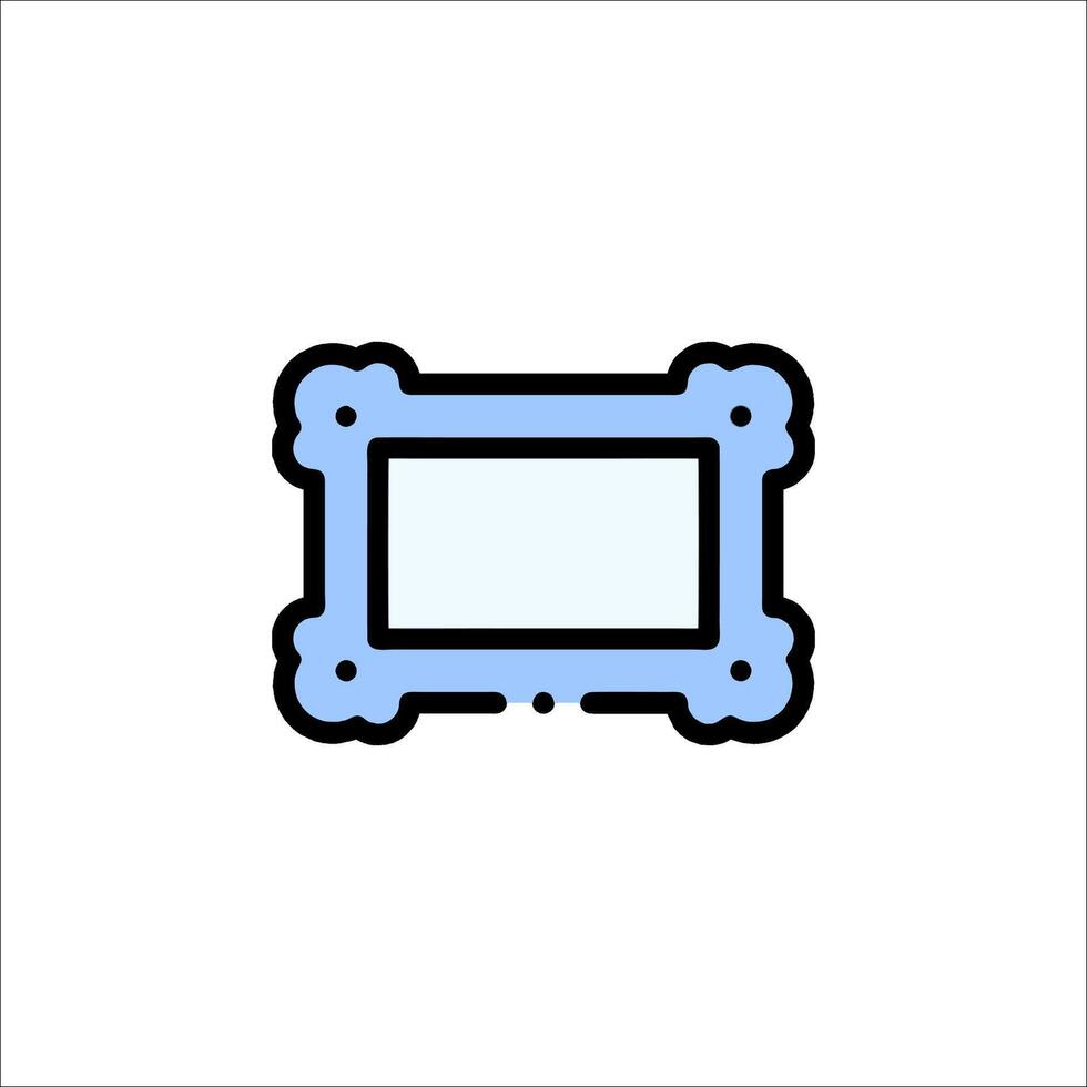 A blue frame with a square shape on it vector