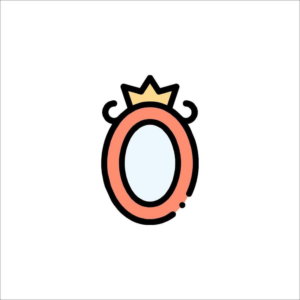 A mirror with a crown on it vector