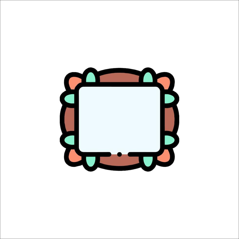 A tablet with a blank screen in the middle vector