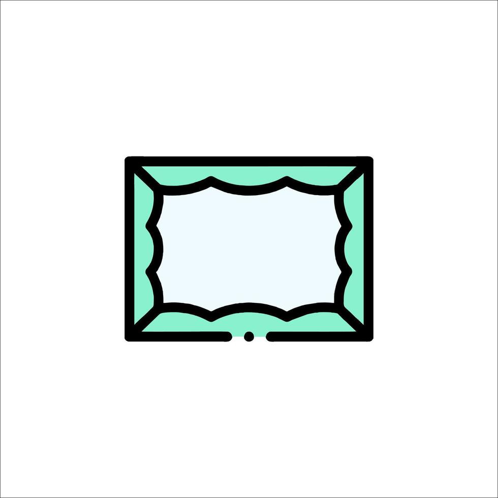 A green frame with a white border vector