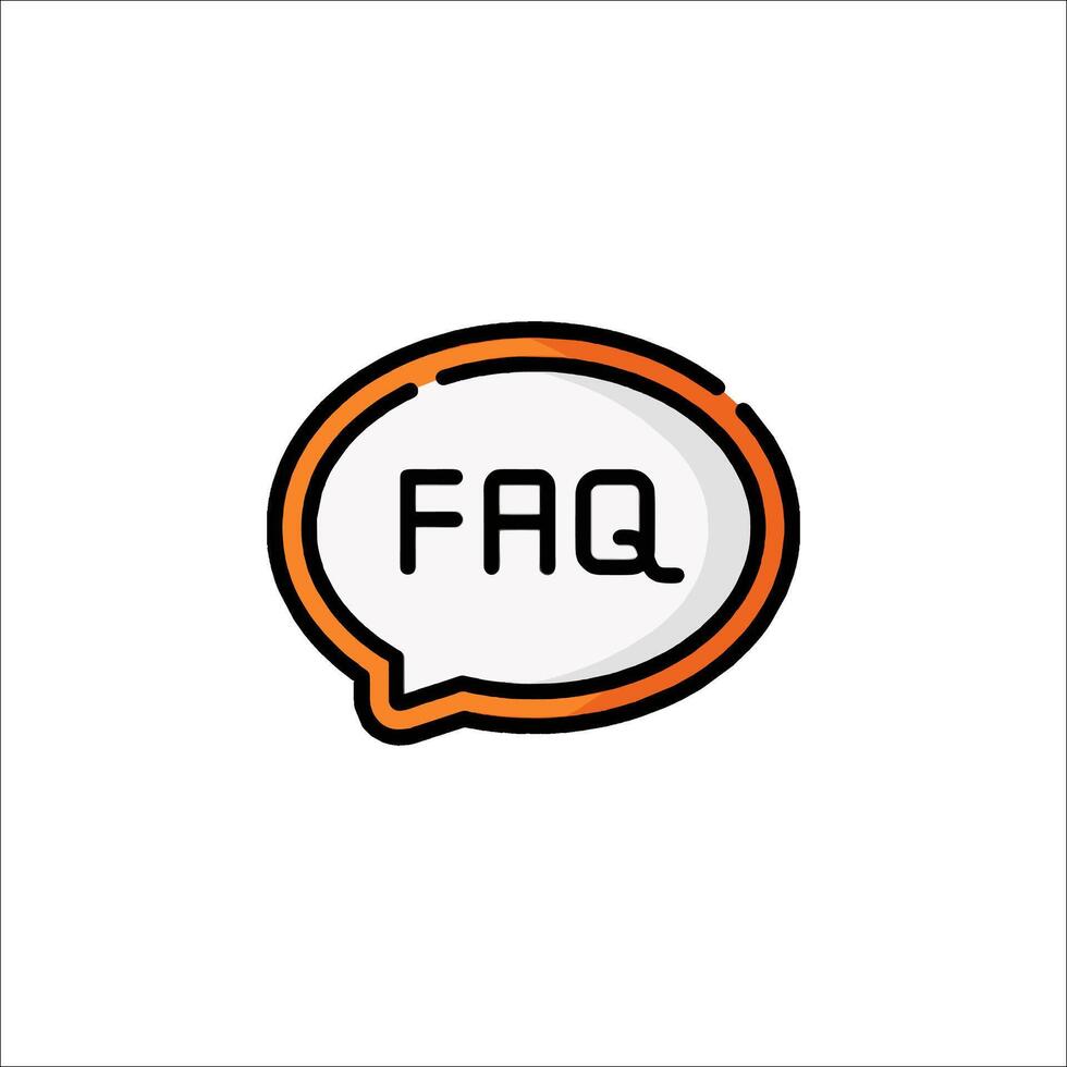 A speech bubble with the word faq written on it vector