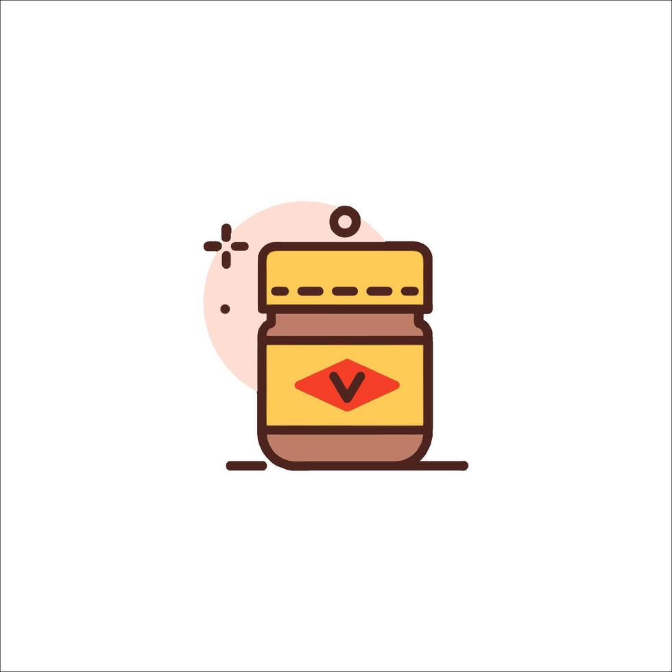 A jar of honey with a v on it vector