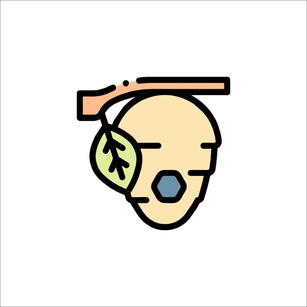 A bee hive icon with a leaf on it vector