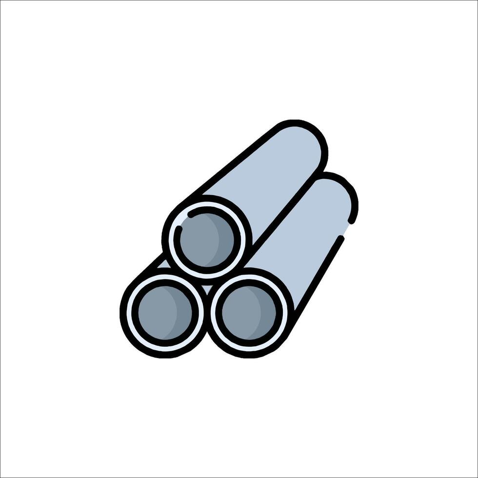 Steel pipes icon illustration vector