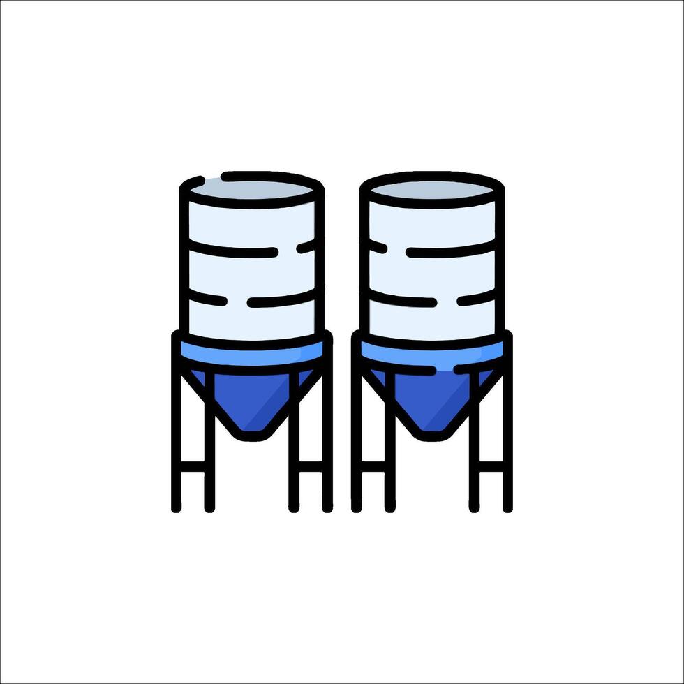 Two barrels with blue paint on them vector