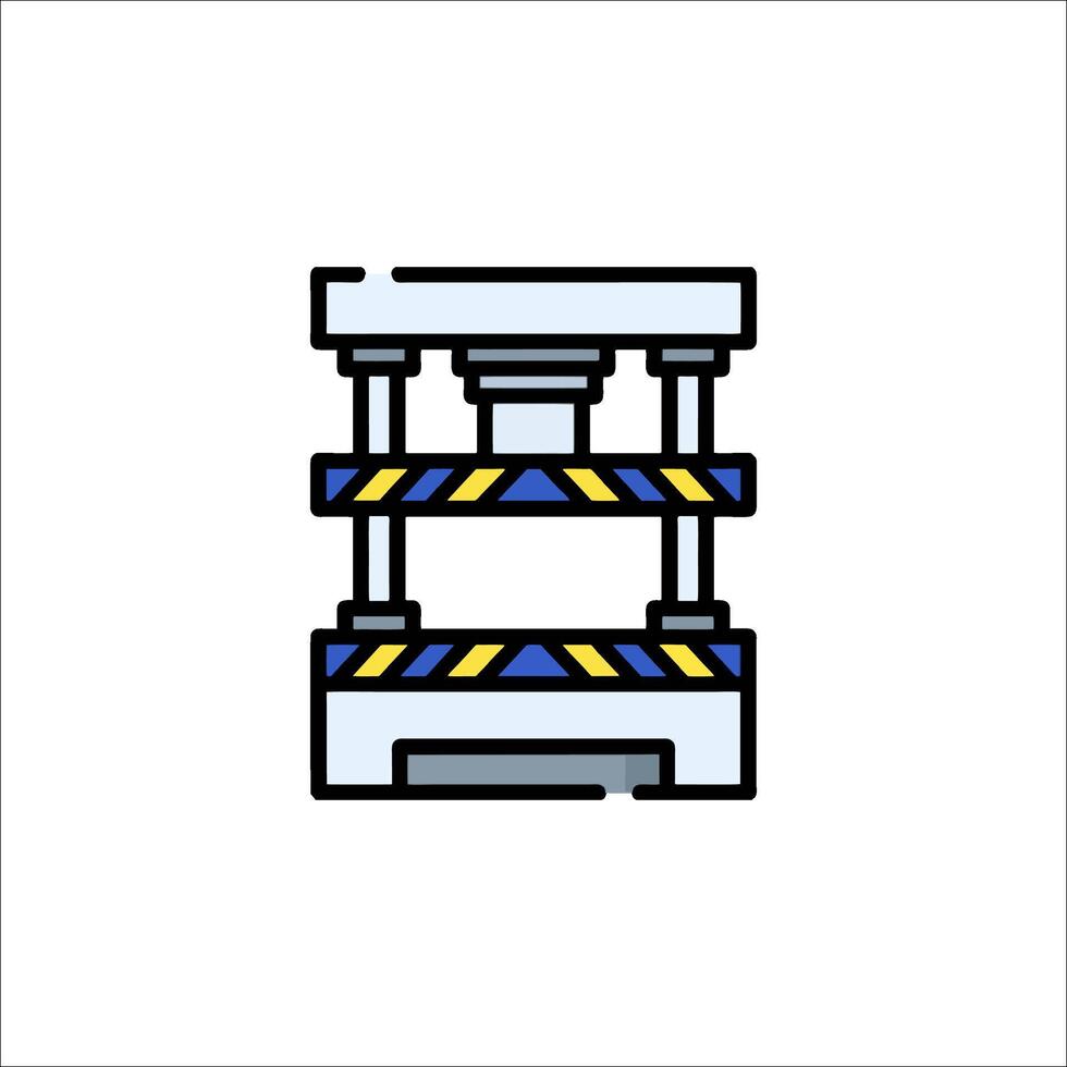 A machine with a blue and yellow stripe on it vector