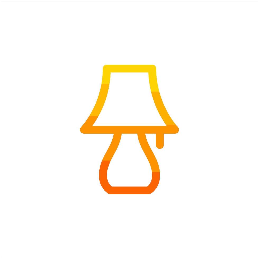 A lamp with a yellow and orange outline vector