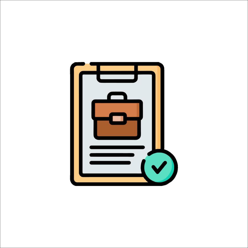 A clipboard with a briefcase icon vector