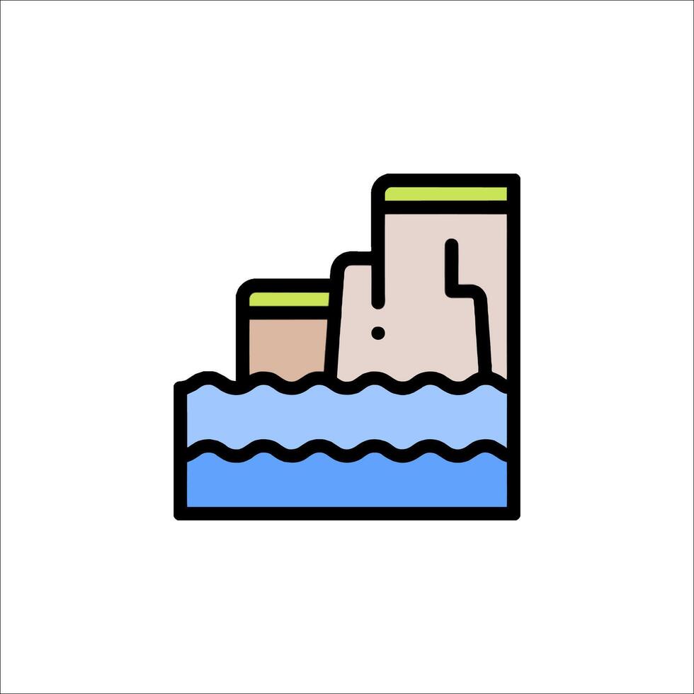 A line icon of a boat in the water vector