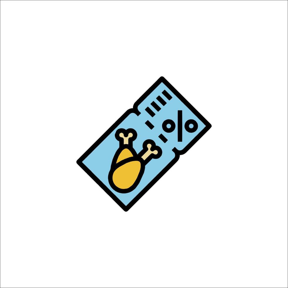 A chicken and a price tag icon vector