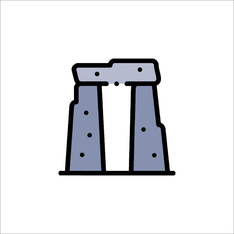 An icon of a stone monument with a hole in it vector