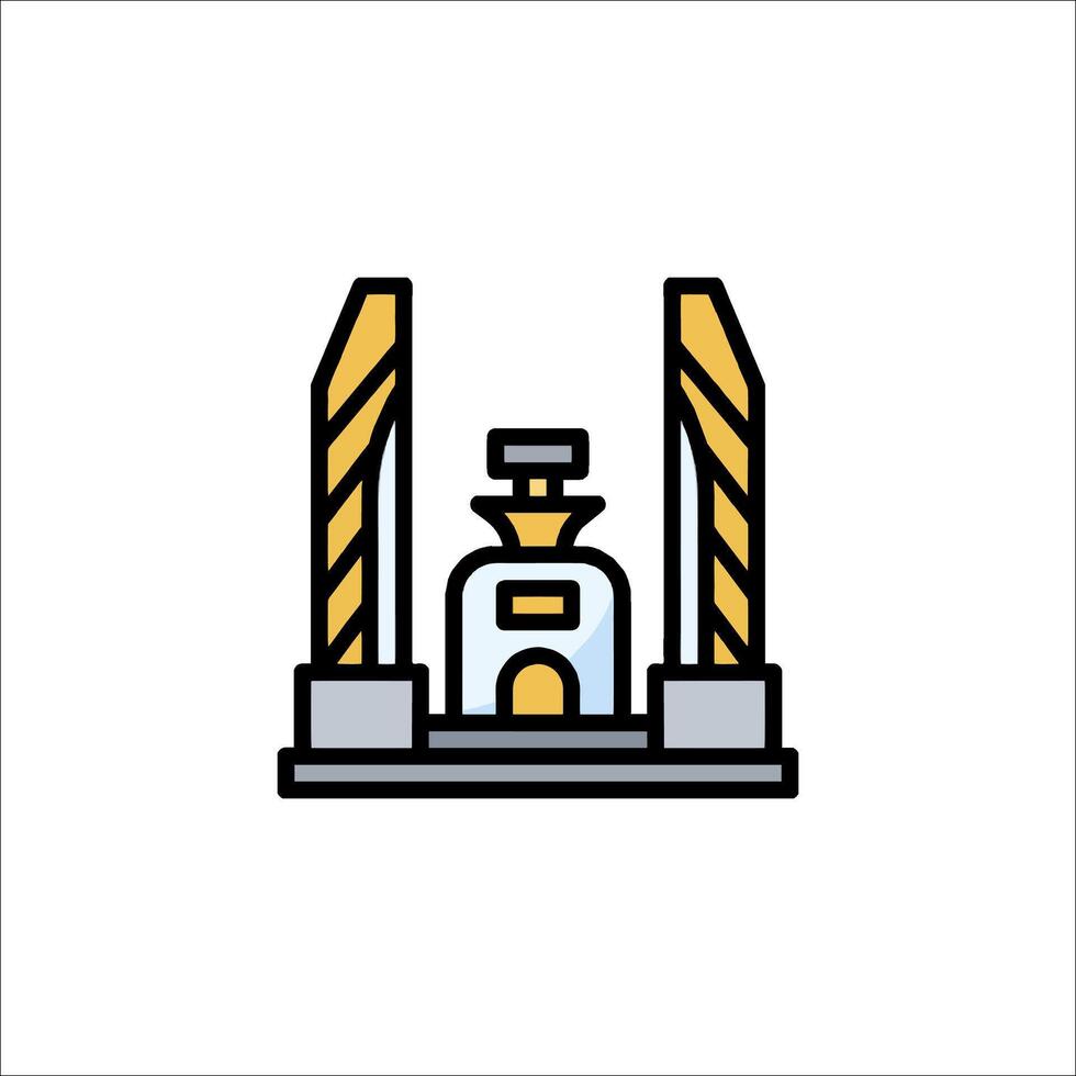 A line icon of a machine with a bottle on it vector