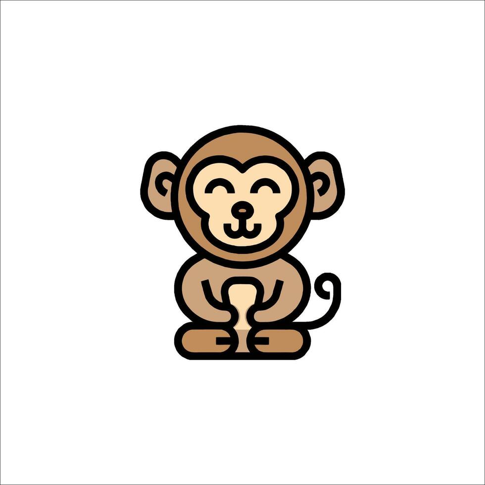 A monkey sitting on its hands and smiling vector
