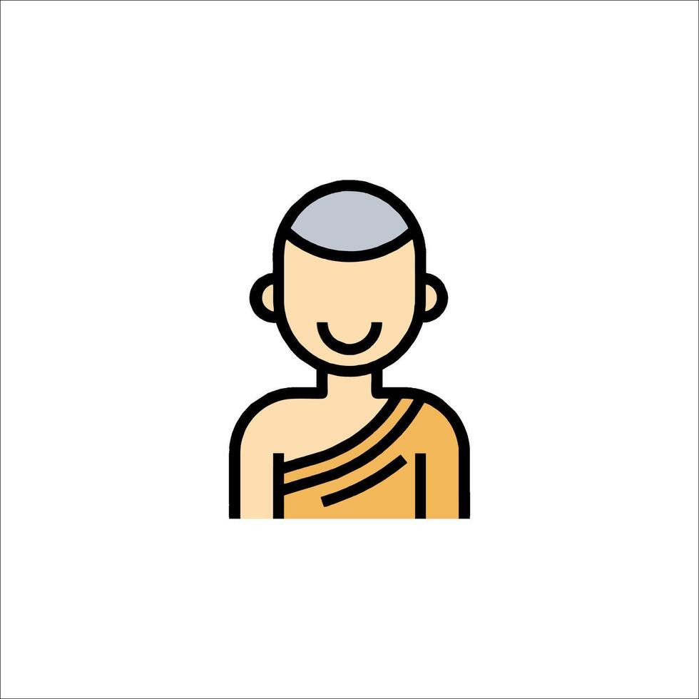 A monk icon in a flat style vector