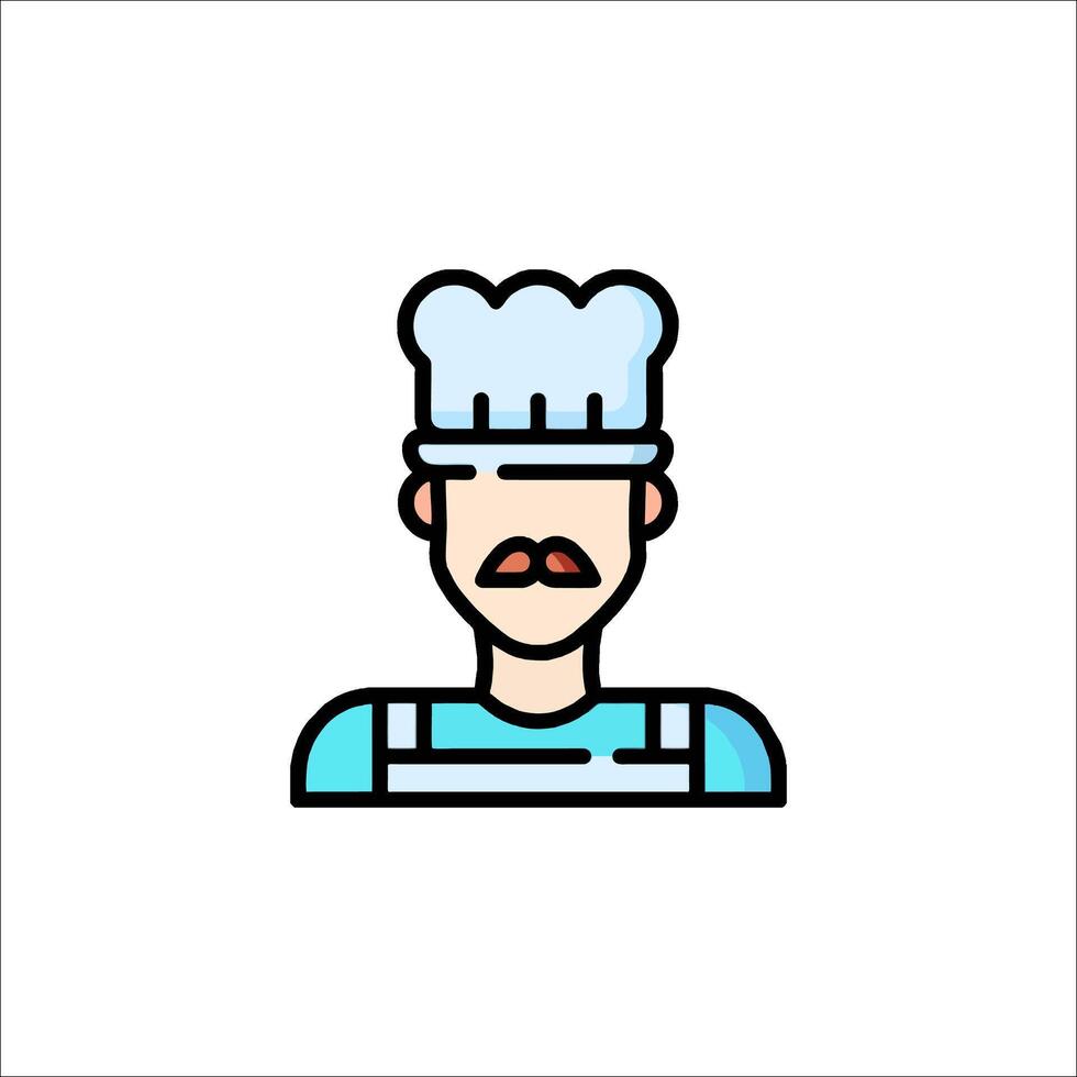 A chef with a mustache and hat icon vector