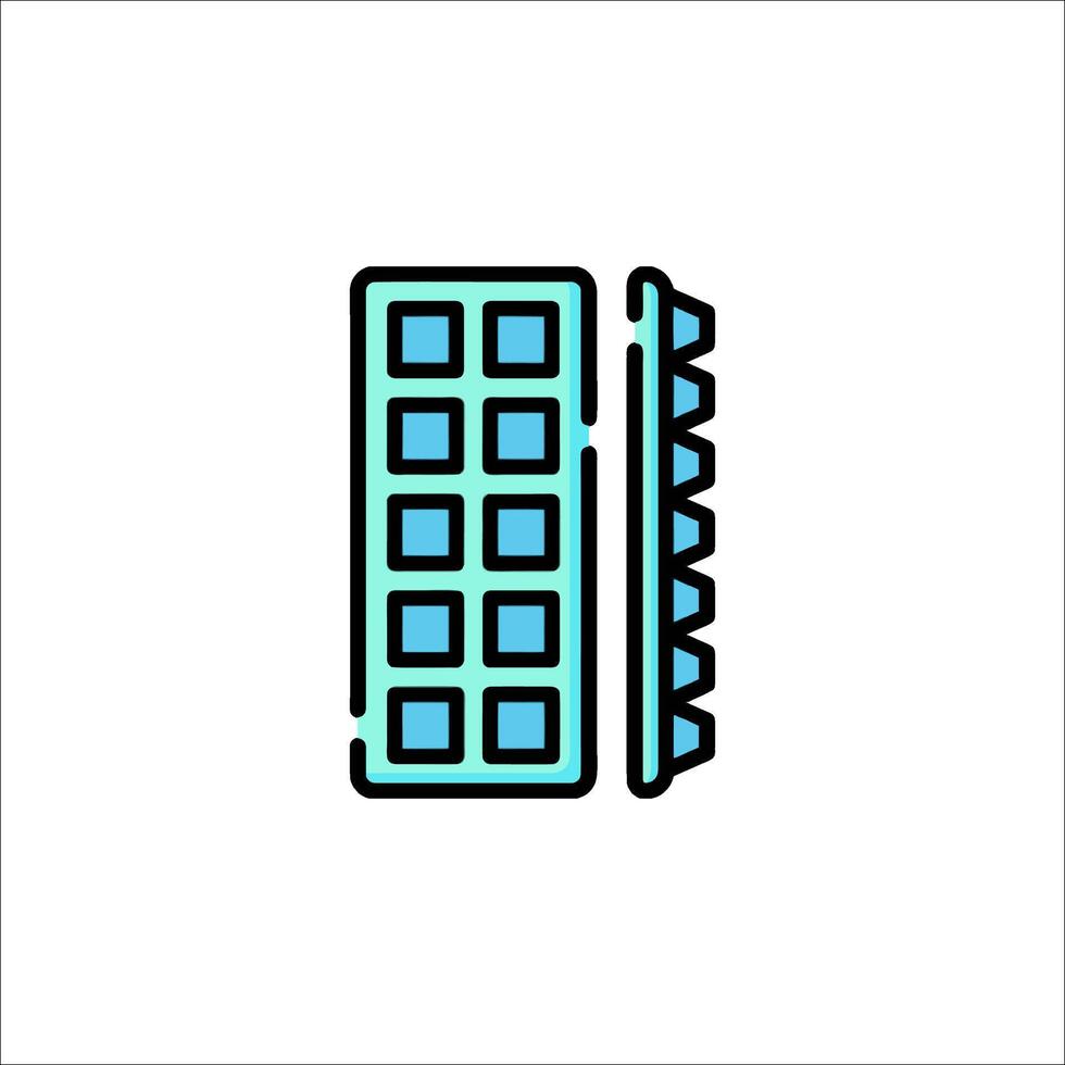 A blue and green icon of a comb vector