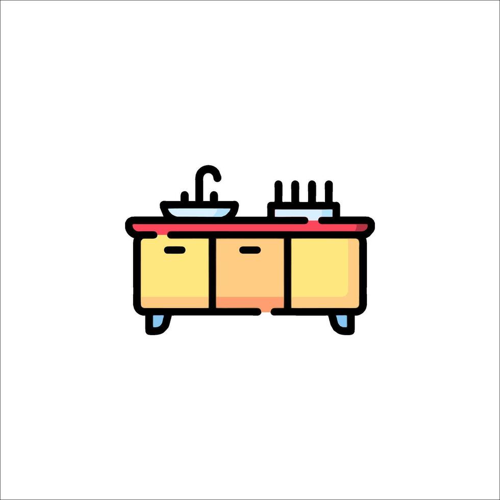 Kitchen sink icon vector