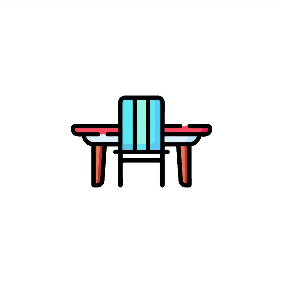 A chair and table on a white background vector