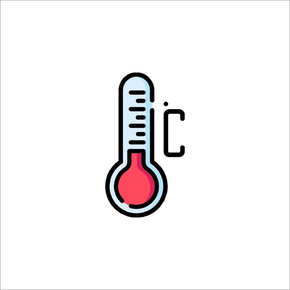 A thermometer icon with the word c vector