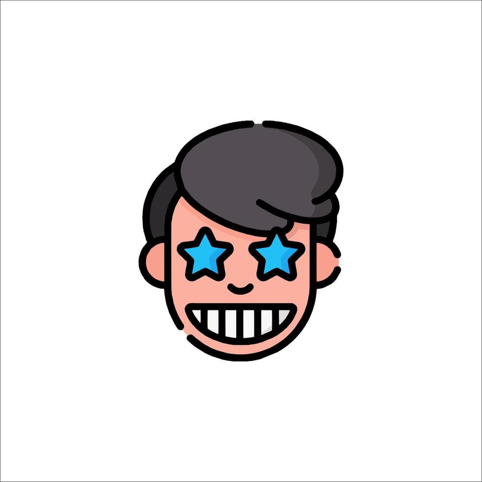 A cartoon man with blue eyes and a star on his forehead vector