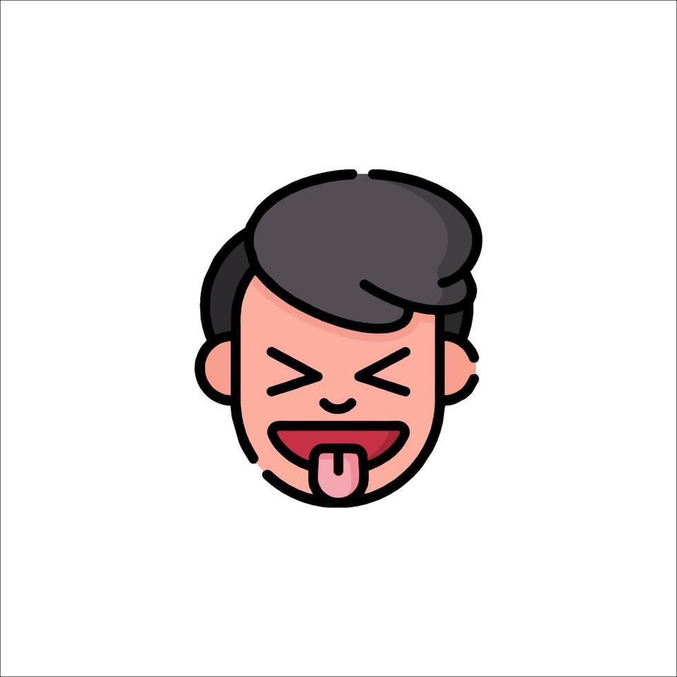 A cartoon man with his tongue sticking out vector