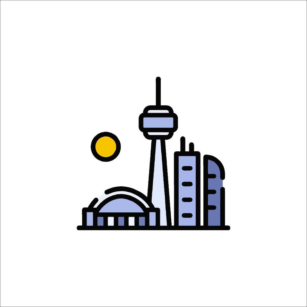 Toronto skyline line icon illustration vector