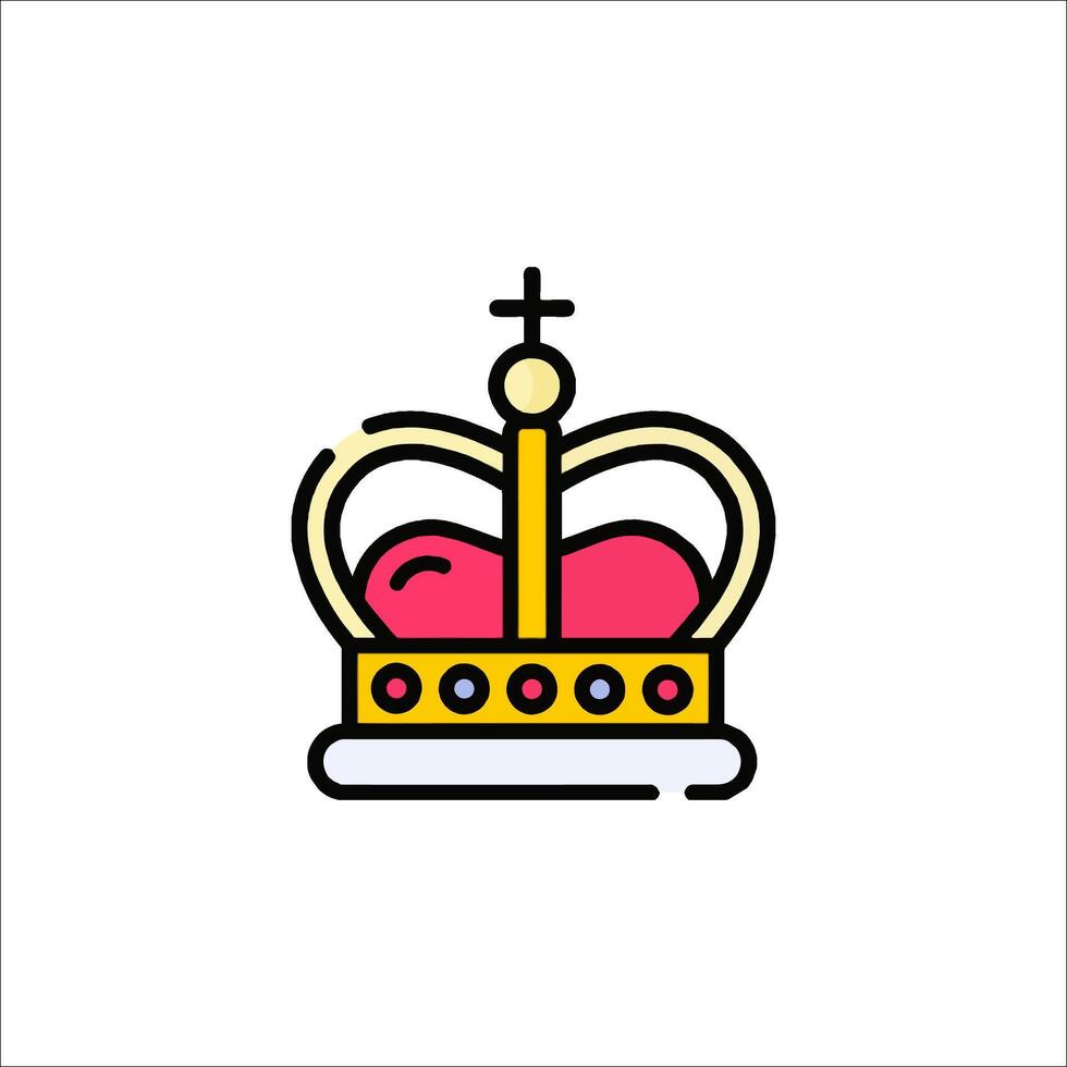 A crown icon with a red heart on top vector