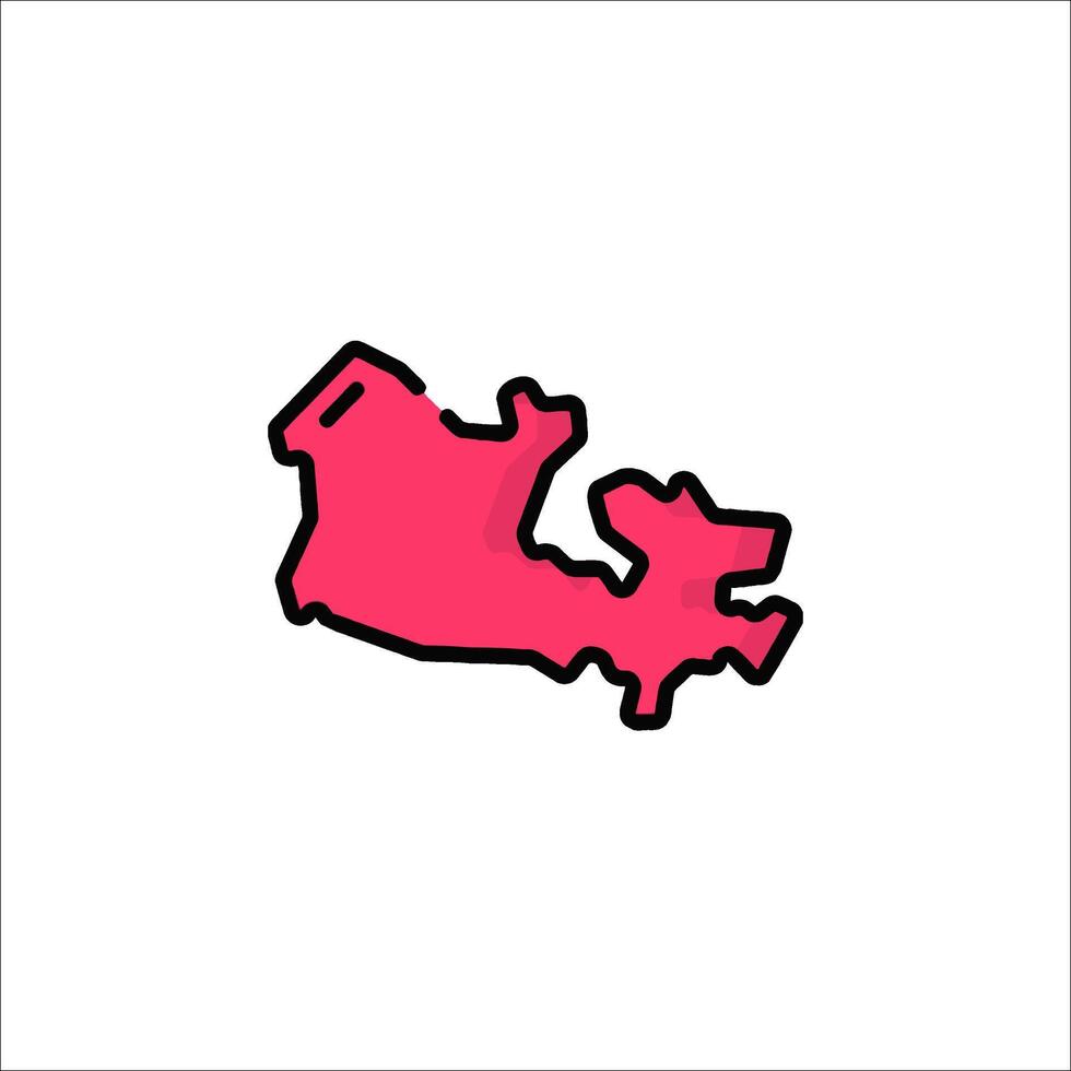 A pink map of the country of japan vector